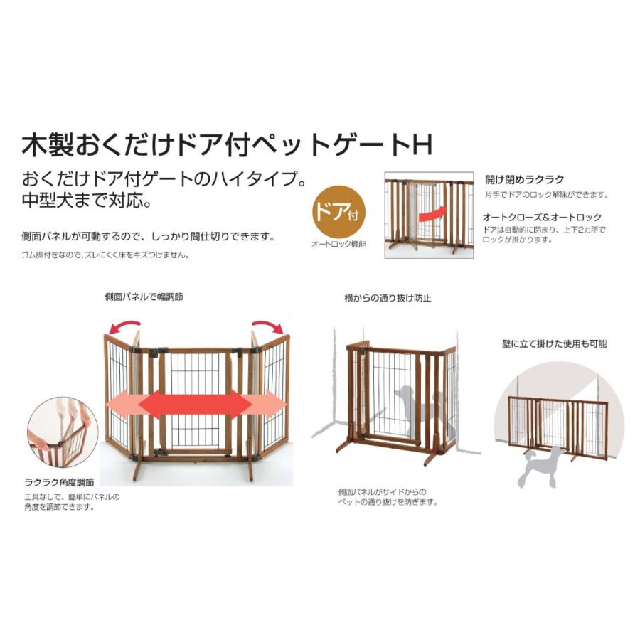 新品未使用 リッチェル ペットゲート 木製ドア付き 超小型～中型犬用 送料無料 リッチェル ペット 木製おくだけドア付ペットゲートH ワイド ※超小型犬