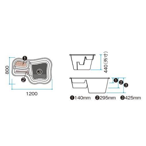 成型池　ベシン　BAS-23（20098600）（タカショー）　送料無料　北海道・沖縄県・他離島は配送不可　ウォーターガーデン　ガーデニング　庭　… |  | 01