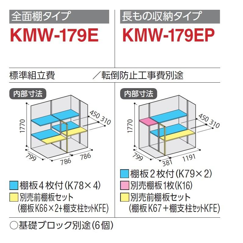 イナバ物置 ナイソーシスター KMW-179EP【長もの収納タイプ】 物置き