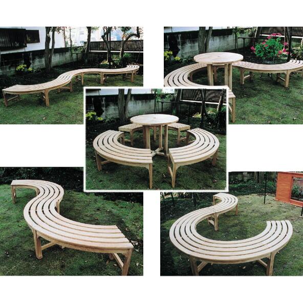ラウンドベンチ2型（36708）（ジャービス商事）　ガーデンファニチャー　ガーデン家具　ガーデンベンチ　ガーデンチェア　椅子　イス　チーク　木製｜exis｜02