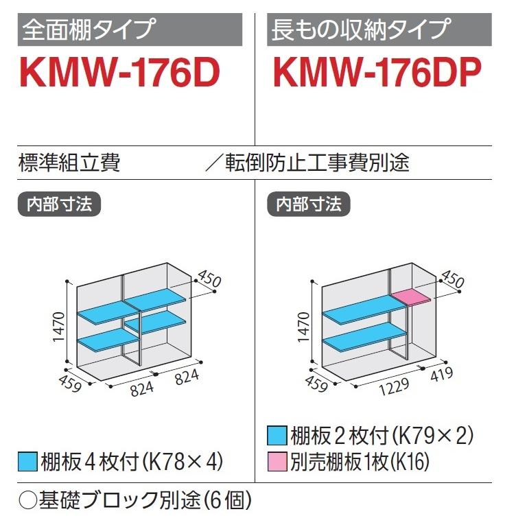 イナバ物置　ナイソーシスター　　KMW-176D【全面棚タイプ】　物置き　小型　屋外　収納庫｜exis｜03