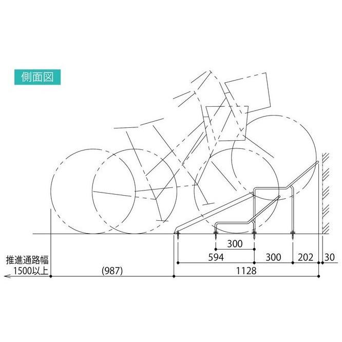 タクボ　サイクルラック　SP-CR型　独立型スイングラック　SP-CR1-2（ラック低1台用）｜exis｜02