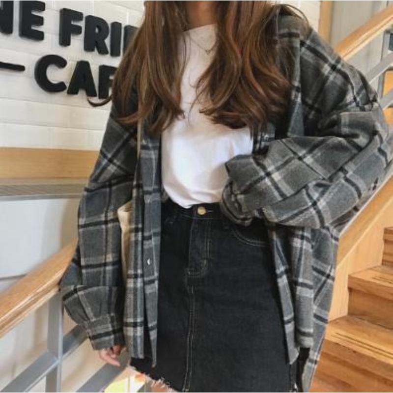 グレーチェックオーバーサイズシャツ チェック柄 チュニック モードカジュアル レディース シャツ ビショップスリーブ ビックシルエット 送料無料 Exlzvpa307 Exlead Japan 通販 Yahoo ショッピング