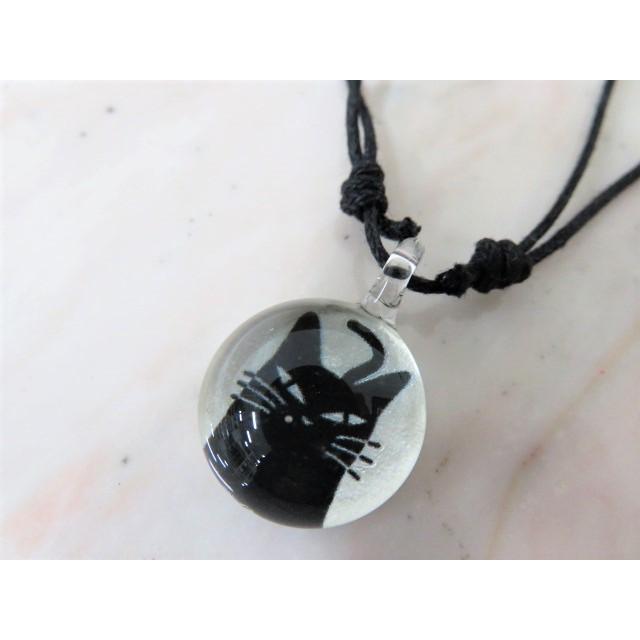 アクセサリー　THAI VETRO　タイベトロ　ペンダント S　サークル型　ネコ　猫　ハンドメイド　ガラスジュエリー　 |  | 01