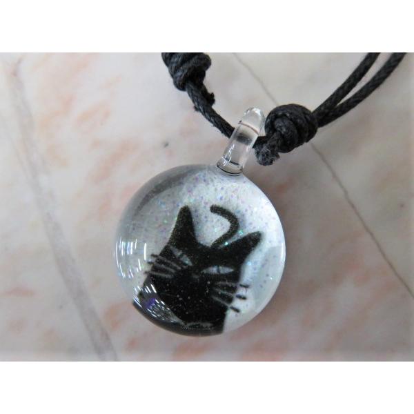 アクセサリー　THAI VETRO　タイベトロ　ペンダント S　サークル型　ネコ　猫　ハンドメイド　ガラスジュエリー　 |  | 01