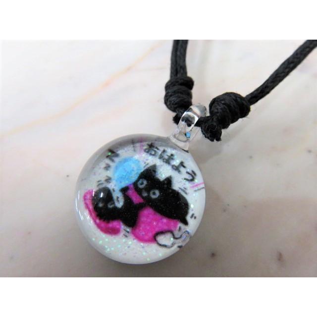 アクセサリー　THAI VETRO　タイベトロ　ペンダント S　サークル型　ネコ　猫　ハンドメイド　ガラスジュエリー　 |  | 01