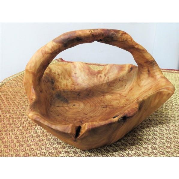 天然木　木製　かご　カゴ　バスケット　インテリア　雑貨　小物入れ　お菓子入れ　収納　（C）