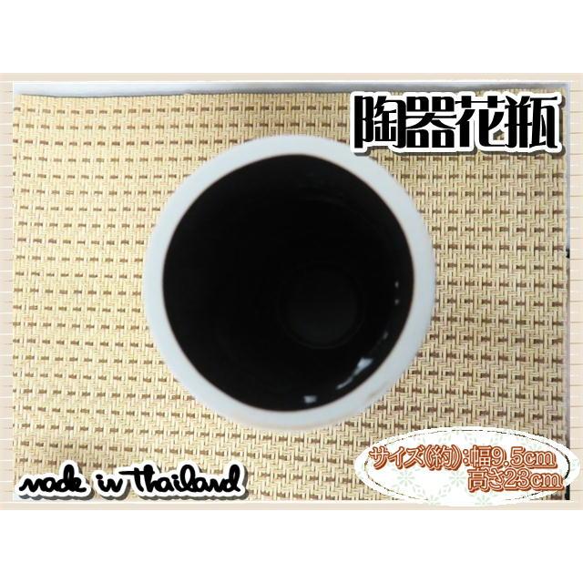 花瓶 花器 フラワーベース 陶器 ホワイト ブルー 幅9.5ｃｍ 高さ23ｃｍ シンプル ナチュラル インテリア おしゃれ くすみカラー |  | 02