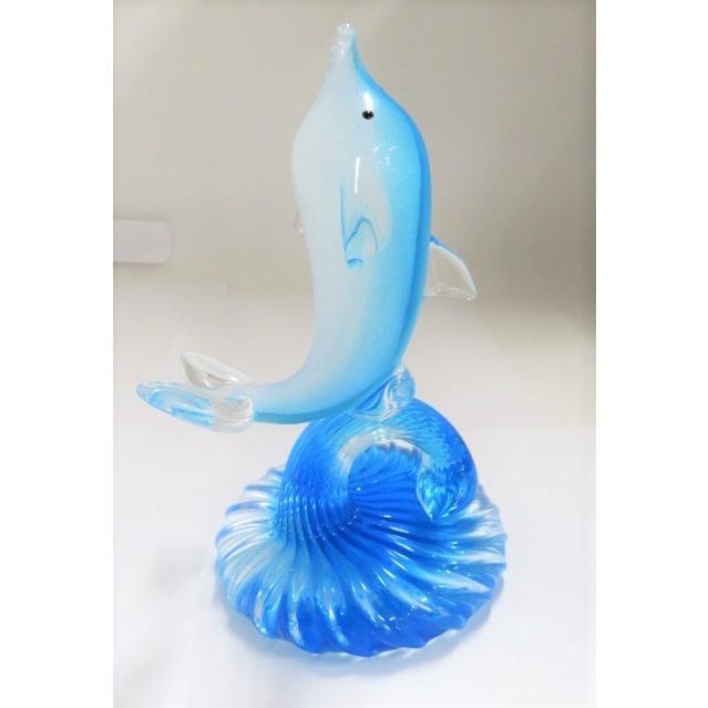 琉球ガラス ガラス イルカの置物 青 緑 ガラスオブジェ 2色 ギフト 