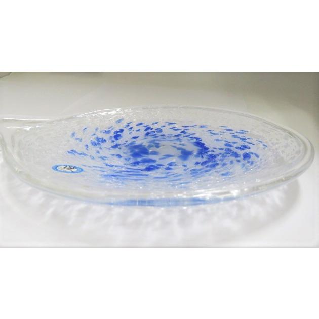 皿 平皿 琉球ガラス 気泡の海皿 カラー3種 ブルー グリーン 青