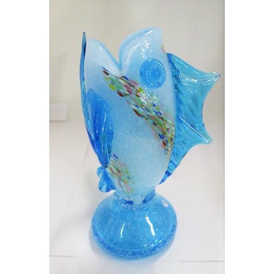 花瓶 琉球ガラス ガラス 泡鯉花瓶 水色 ギフト :ryu-0204:EX.mart 