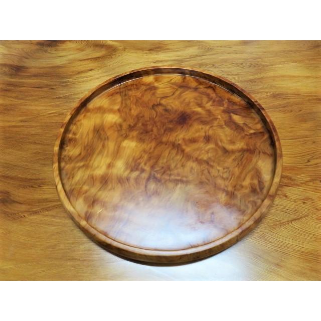 【未使用】長寿の銘木 屋久杉 お盆 (焼印付き) 盆 丸盆 木製 屋久杉 お盆 長寿 ギフト 天然木 お祝い 和風 : EX