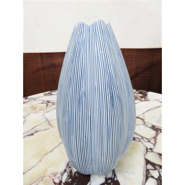 花瓶　花器　フラワーベース　陶器　青　ブルー　23ｃｍ　シンプル　ナチュラル｜exmart｜02
