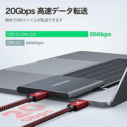 RAMPOW USB-C & USB-C ケーブル【100W PD対応/USB 3.2 Gen 2x2-20Gbpsデータ転送】PD3.0/QC3.0超高速充電 4K/60Hz 映像出力対応 超高耐久 type-cケー｜exp-market｜04