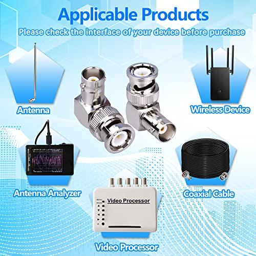 BNC RF同軸ケーブルアダプター 2個 、90度BNCオスからBNCメス同軸コネクター 直角BNC同軸アダプターケーブル ジェンダーチェンジャー 延長ケーブル、｜exp-market｜03