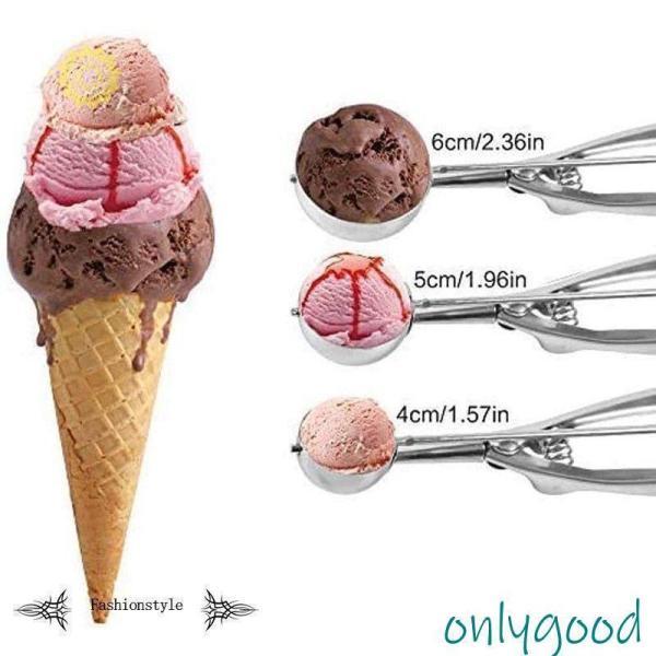 アイスクリームスクープ 3個セット アイスクリームディッシャー ステンレススチールスクープ アイスクリームマッシュポテトフードスプーンキッチンボール｜exp-shop｜11