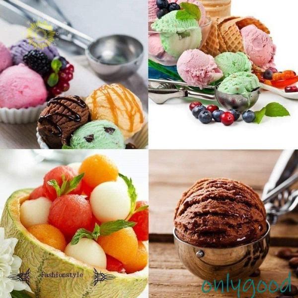 アイスクリームスクープ 3個セット アイスクリームディッシャー ステンレススチールスクープ アイスクリームマッシュポテトフードスプーンキッチンボール｜exp-shop｜08