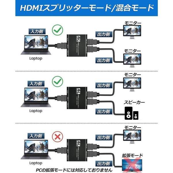 HDMI スプリッター 分配器 1x2 4K 60Hz デュアルモニター用 HDR Dolby Vision Atmos互換 18 Gbps HDCP 2.2 HDCP 2.3 HDCP 1入力 2出力｜exp-shop｜05