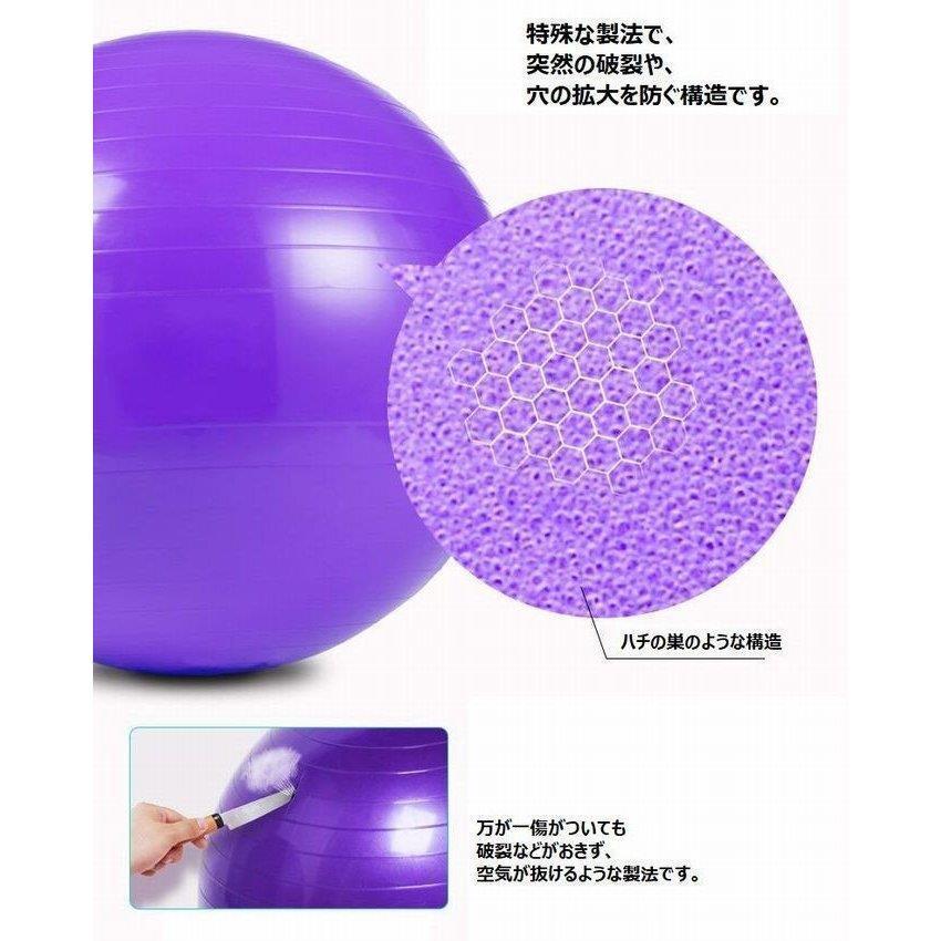 ヨガボール 健康グッズ 直径65cm 空気入れ付き 体幹トレーニング エクササイズ ストレッチ 筋トレ 運動｜exp-shop｜10