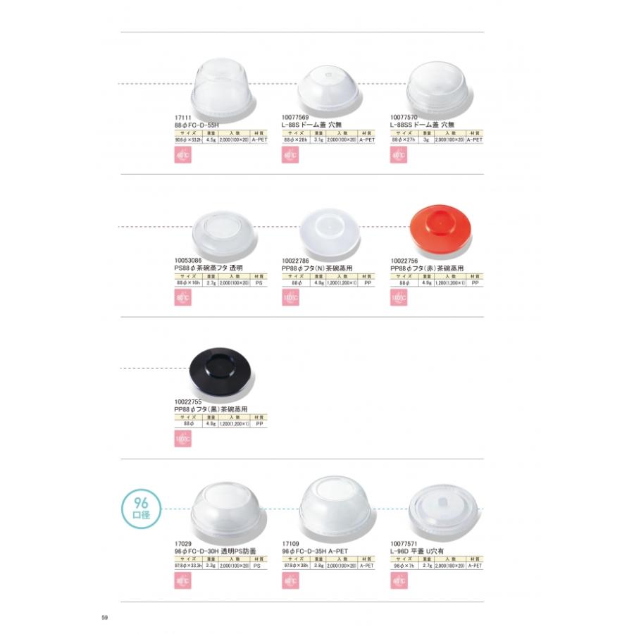 PP88φ フタ(黒) 茶碗蒸用 88口径 #10022755 1200個入 蓋のみ ケース