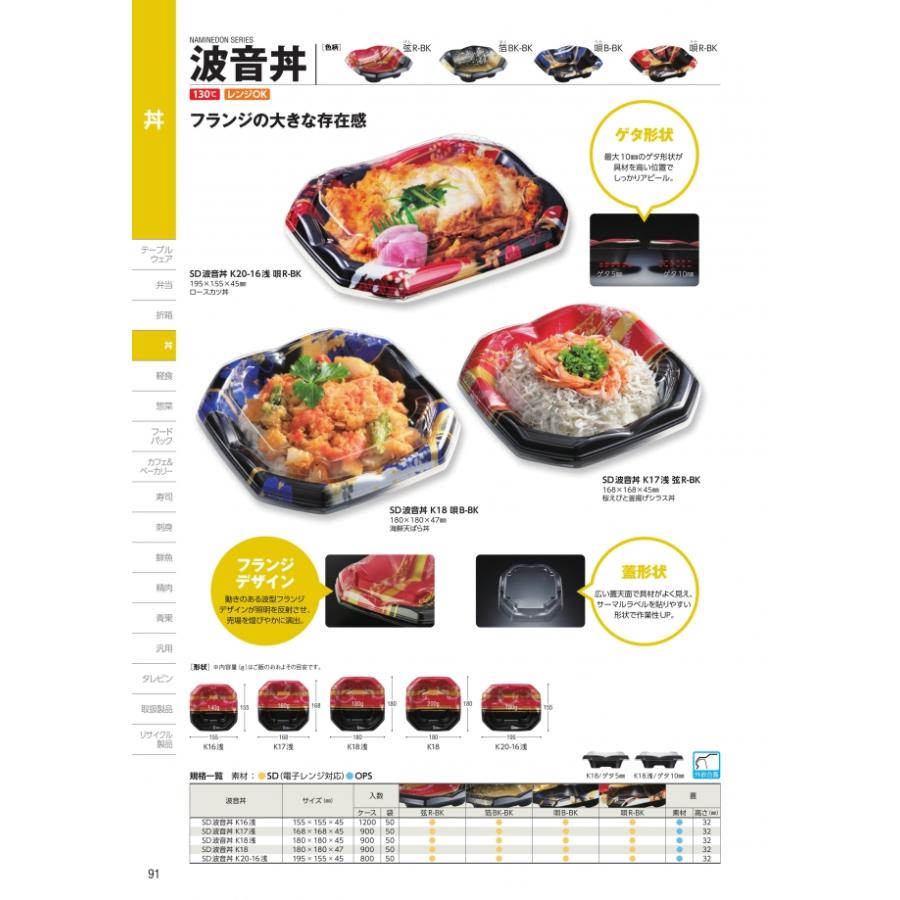 SD　波音丼　K17　蓋のみ　900枚入　#928135　ケース販売　大型商品　取り寄せ品　中央化学 |  | 01