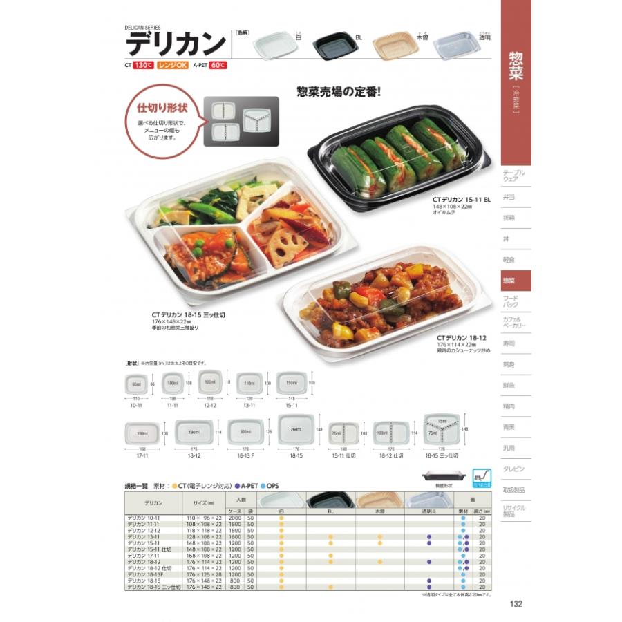 CT デリカン 10-11 蓋のみ OPS 2000枚入 #144162 ケース販売 大型商品 取り寄せ品 中央化学の画像