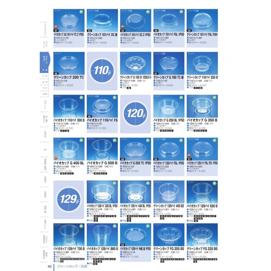 バイオカップ 110パイ FS クリアー防曇 外嵌合蓋 フタのみ #PABC159