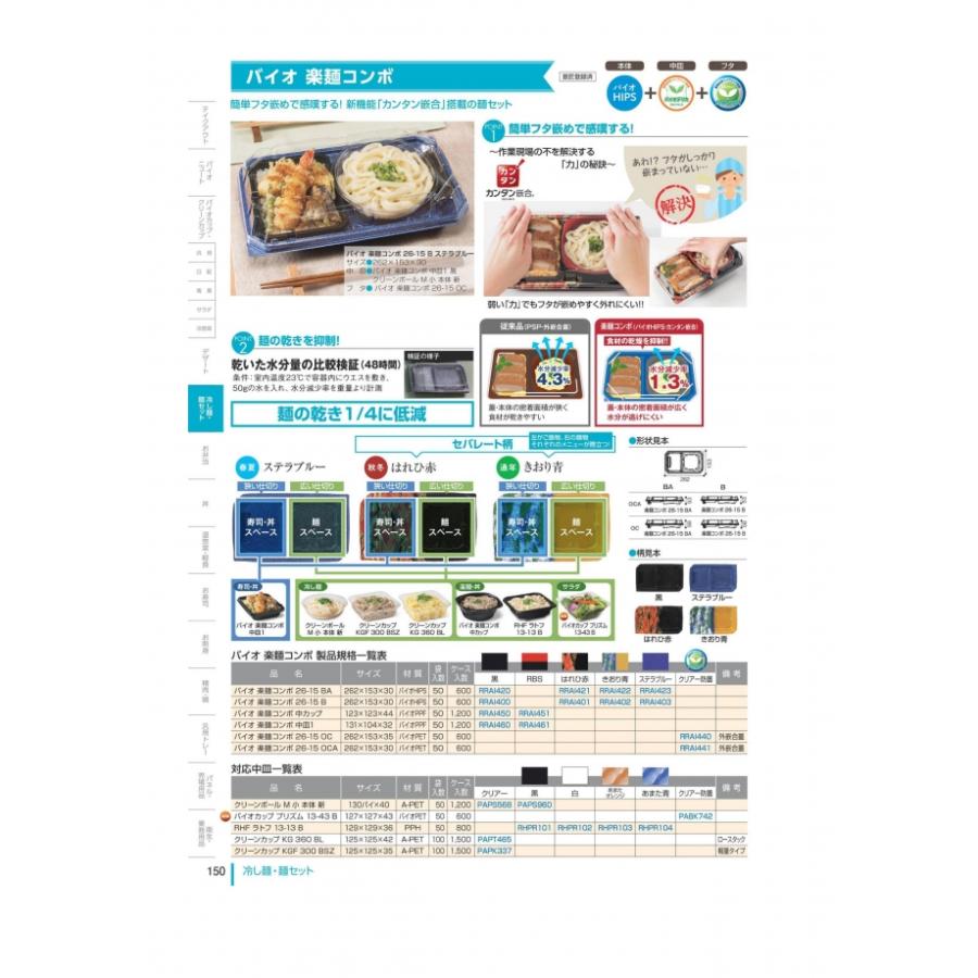 バイオ　楽麺コンボ　26-15　BA　本体のみ　きおり青　#RRAI422　600個入　ケース販売　大型商品　取り寄せ品　リスパック_1