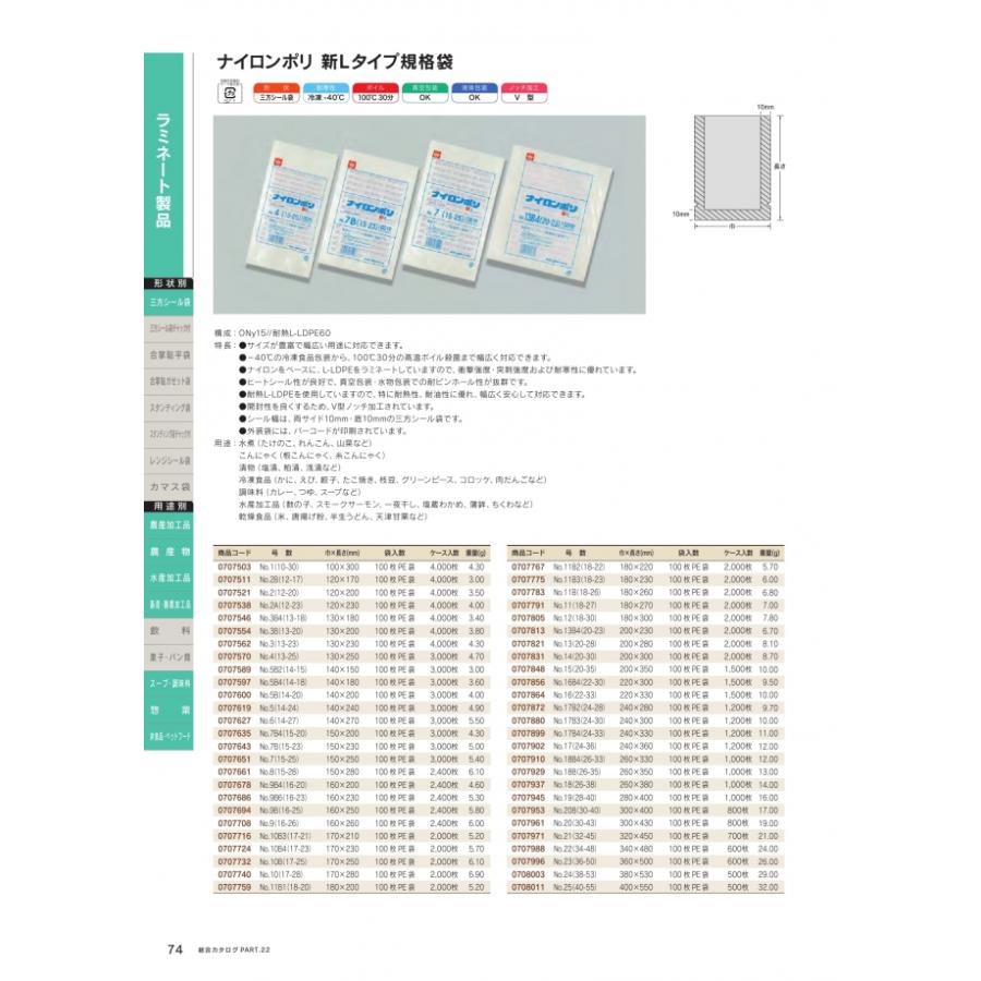 ナイロンポリ　新Lタイプ　No.7(15-25)　3000枚　0707651　ケース販売　取り寄せ品　福助工業｜expackage｜02