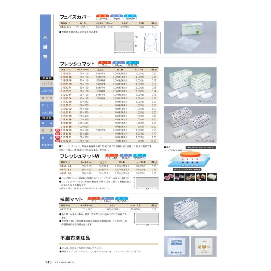 フレッシュマット 150×220 4000枚 0132713 ケース販売 大型商品