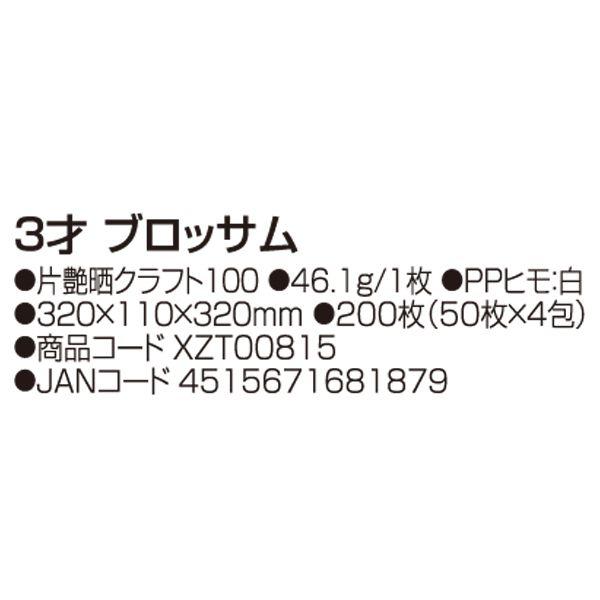 ●手提袋　ストレートバッグ　3才　ブロッサム　XZT00815　200枚入　ケース販売　納期1週間　大型商品　取り寄せ品　パックタケヤマ_1