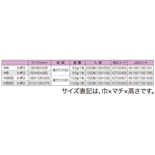 ●角底袋　ハイバッグ　シボリ　H500　XZT00459　1000枚入　ケース販売　納期1週間　大型商品　取り寄せ品　パックタケヤマ_1