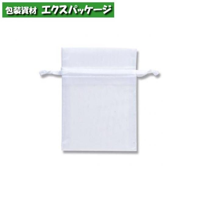 巾着袋　オーガンジーバッグ　平袋タイプ　S　ホワイト(WH)　10枚入　#008705018　バラ販売　取り寄せ品　シモジマ