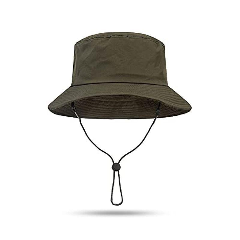 Croogo サファリハット あご紐付き アウトドア ハイキング ハット 折りたたみ 日よけ 無地 男 登山 軽量 通気 速乾 釣り 良好品 日よけ