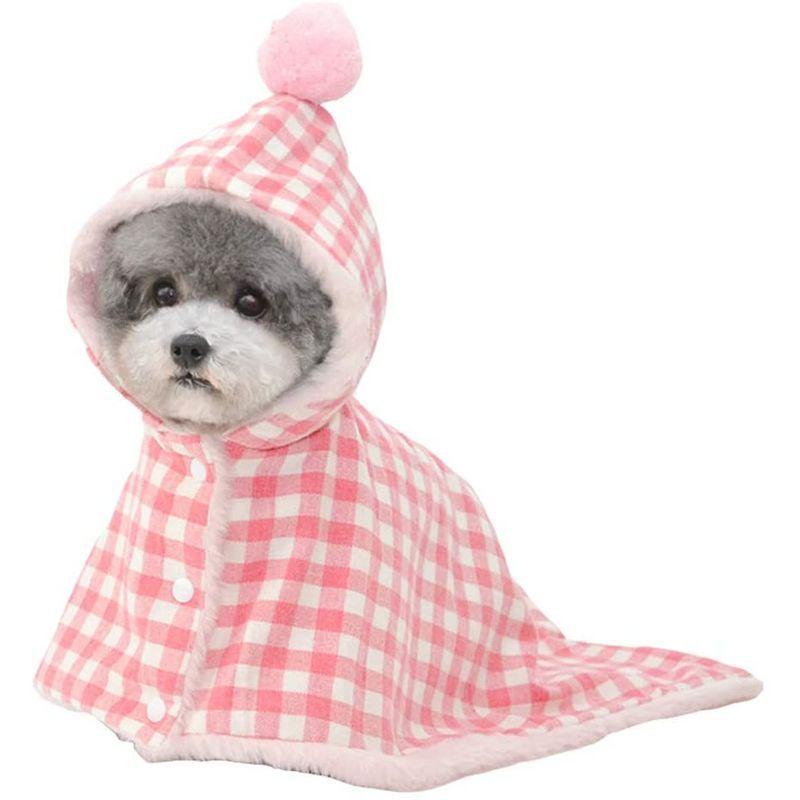 Ymgot 犬 着る毛布 猫犬ペットマント ドッグウエア ブランケット 可愛い ピンク 防寒 L もこもこ 高い素材