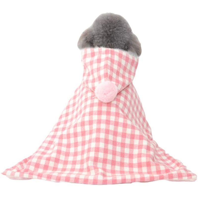 Ymgot 犬 着る毛布 猫犬ペットマント ドッグウエア ブランケット 可愛い ピンク 防寒 L もこもこ 高い素材