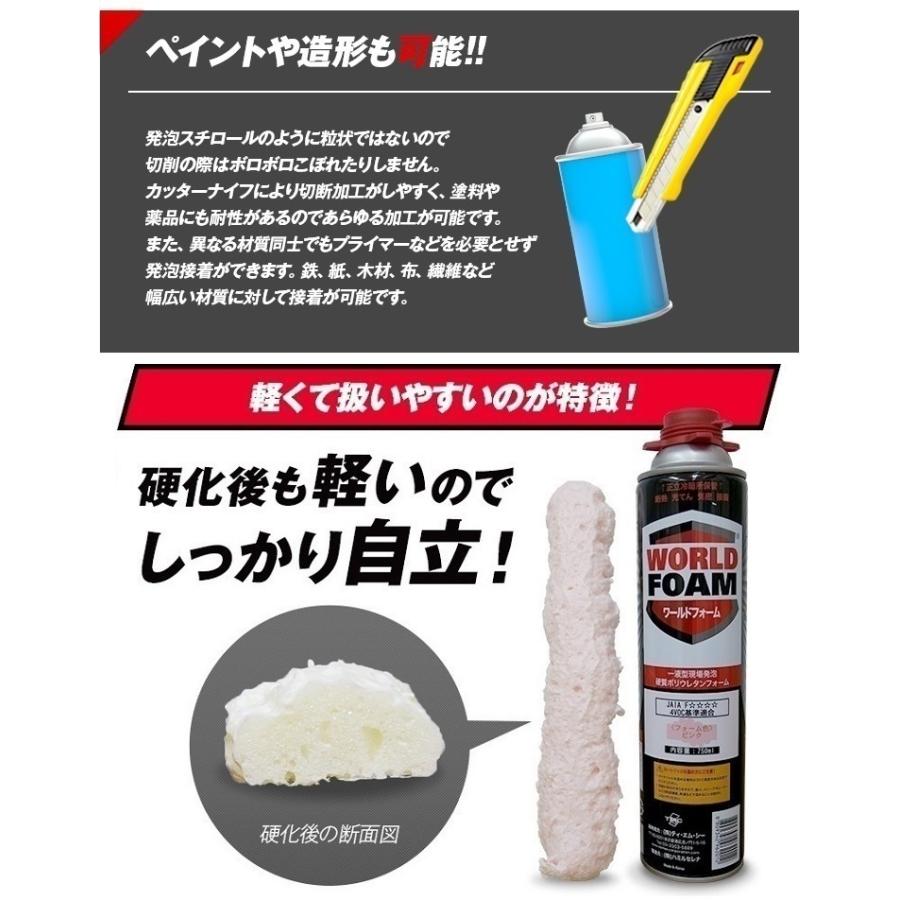750ml 15本セット 一液型発泡ウレタンフォーム ワールドフォーム