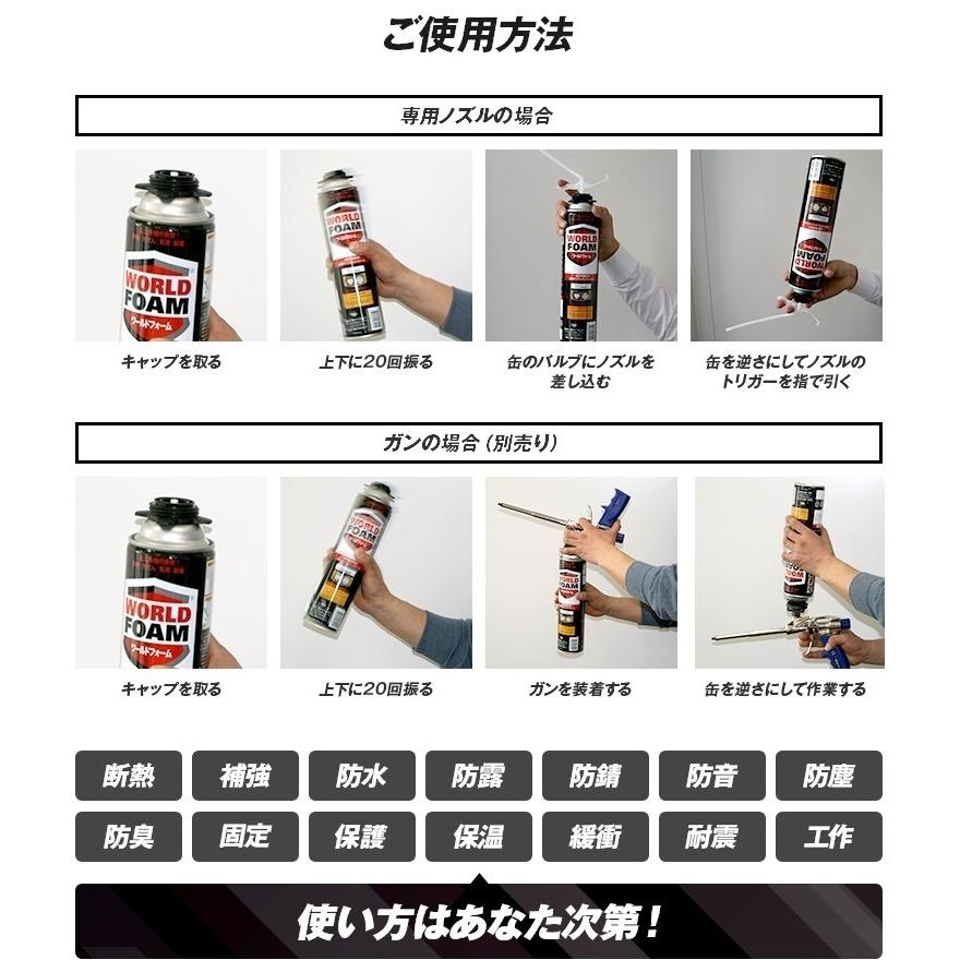 750ml 5本セット 一液型発泡ウレタンフォーム ワールドフォーム
