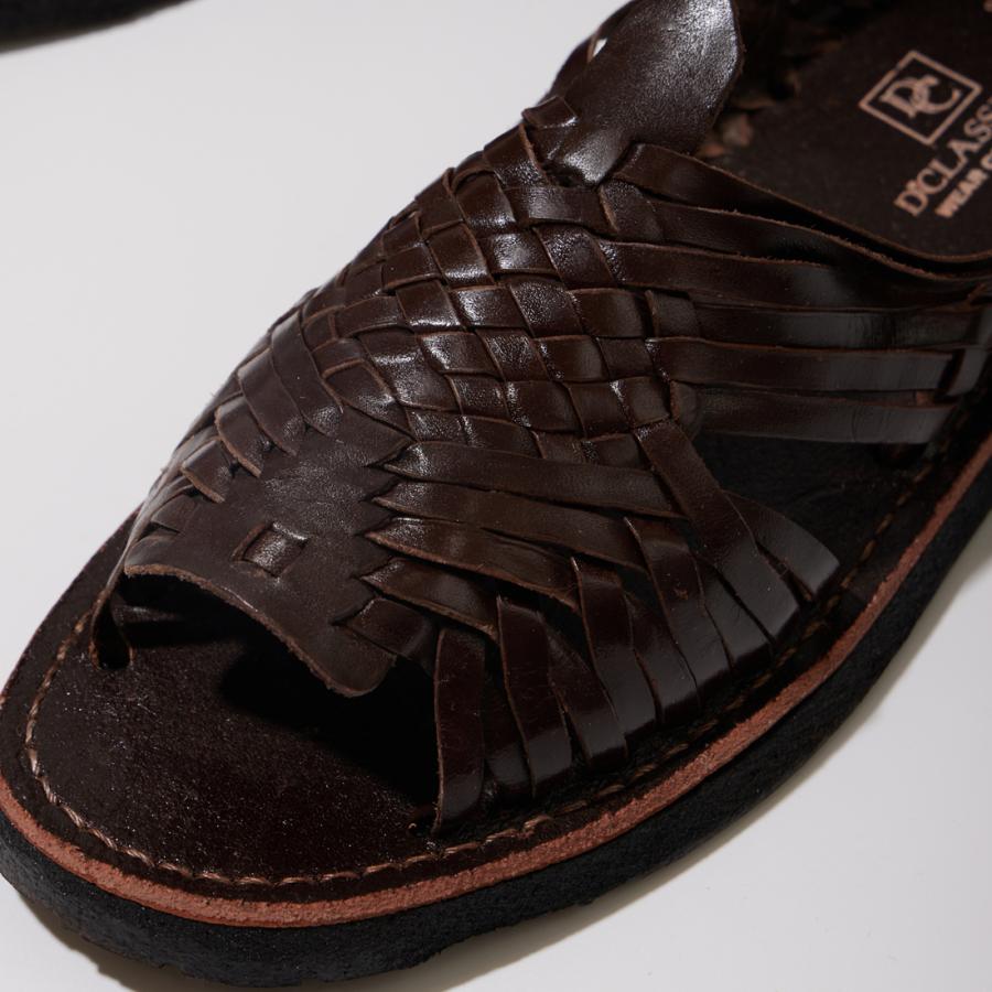 HUARACHE ワラチ レザーメッシュ コンフォートサンダル ダークブラウン