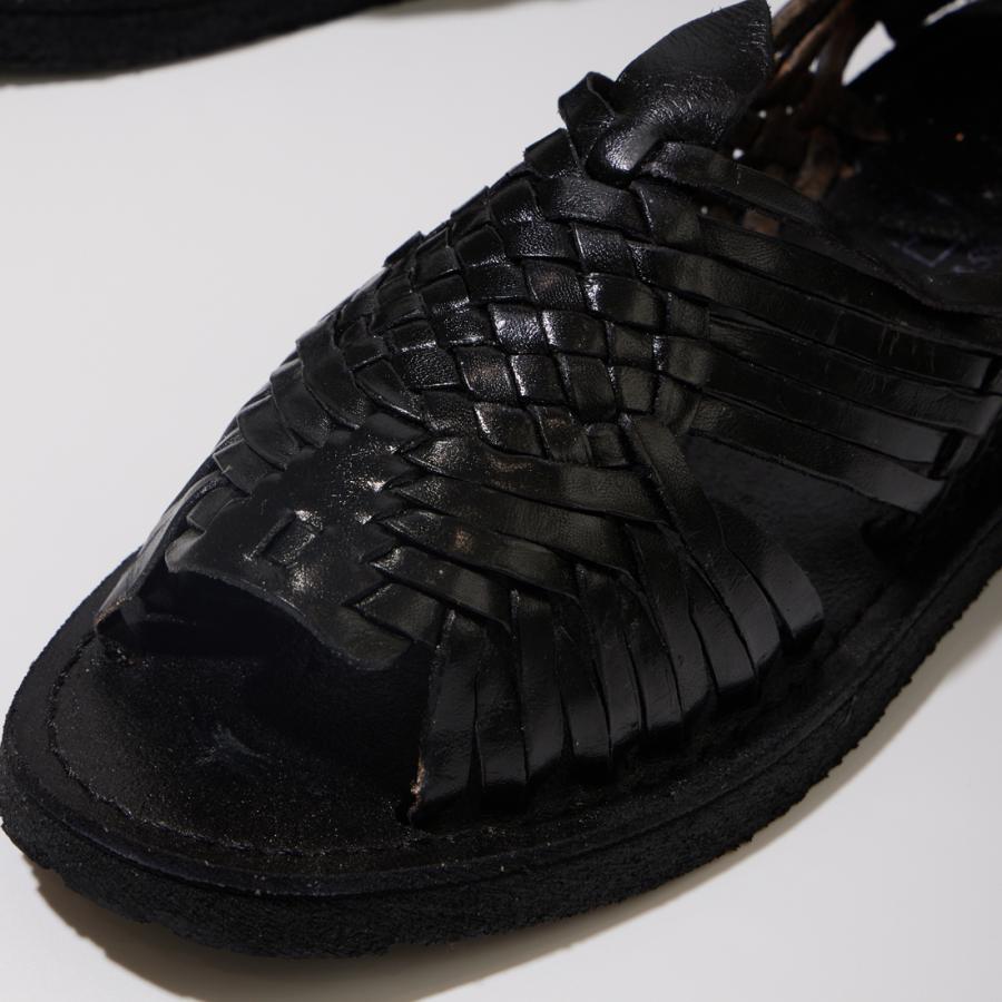 HUARACHE ワラチ レザーメッシュ コンフォートサンダル ダークブラック