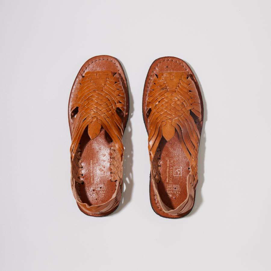 HUARACHE ワラチ レザーメッシュ コンフォートサンダル ダークタン