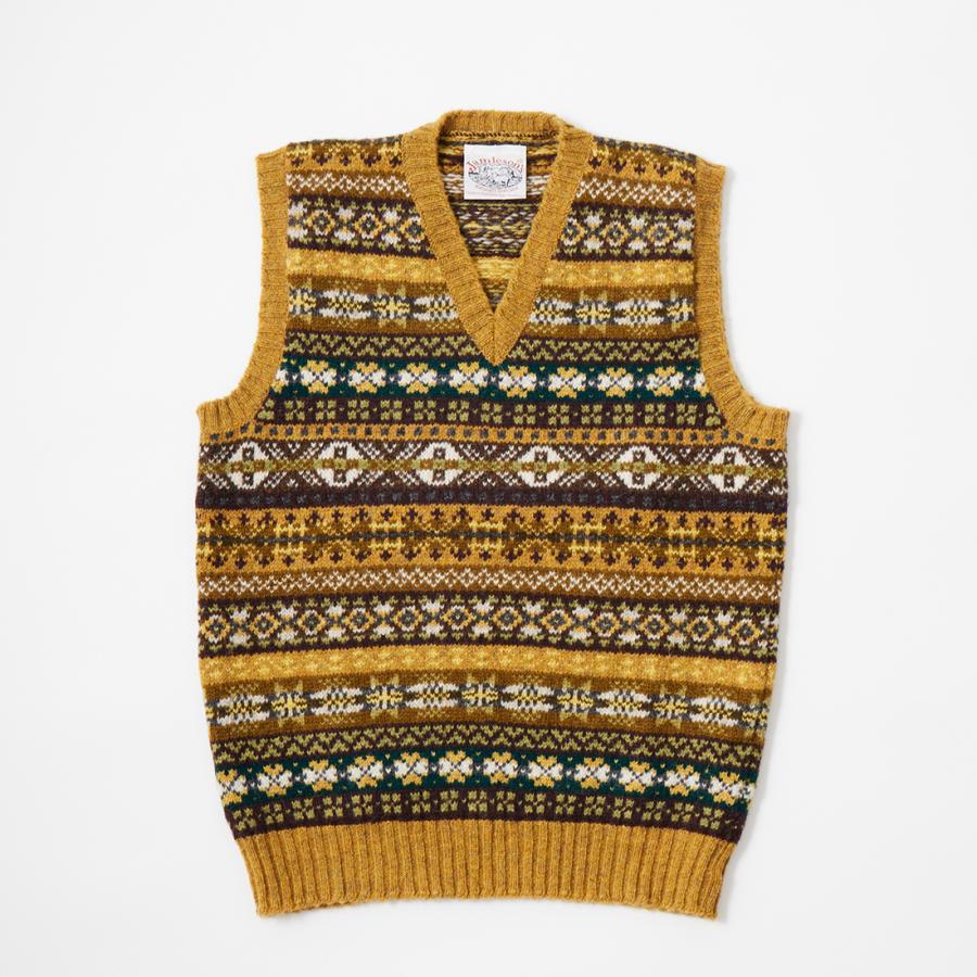ジャミーソンズ フェアアイル Vネック ベスト 40 スコットランド製 Jamieson's of Shetland JAMIESONS (ジャミーソンズ） フェア