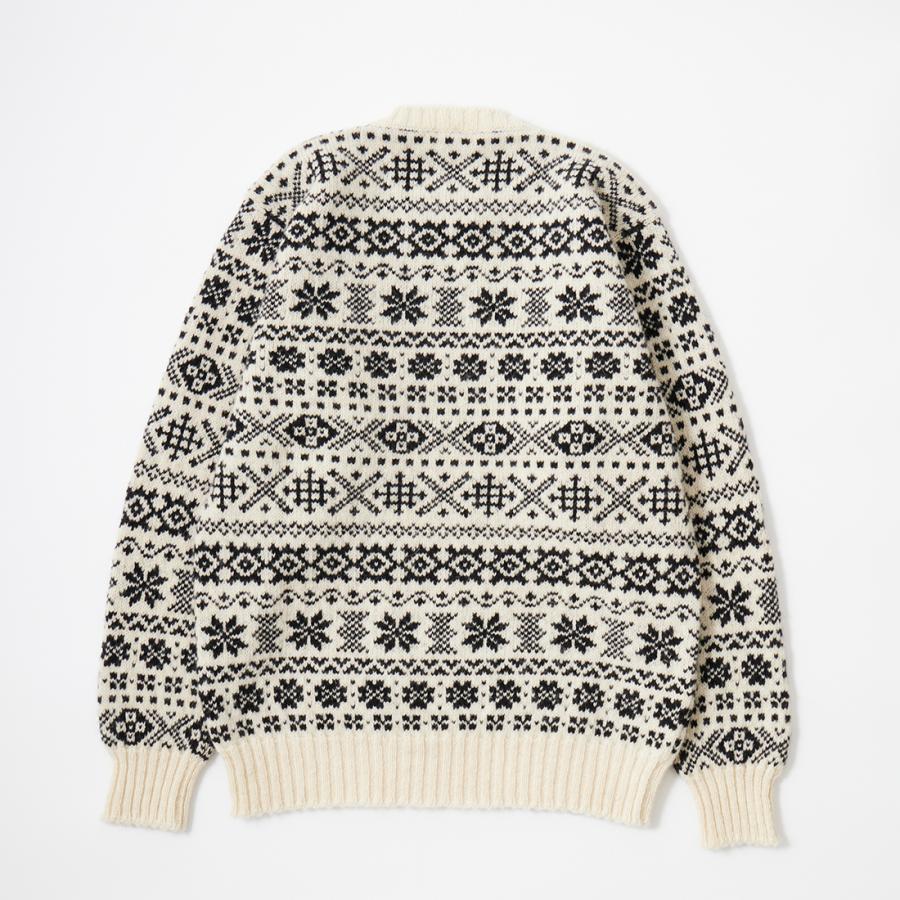 Jamieson's フェアアイル柄　ショールカラー 極上ユーズド・Jamieson'sジャミーソンズ フェアアイルショール