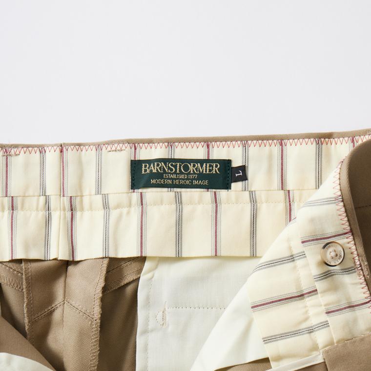 BARNSTORMER ベージュ チノパン　レギュラーフィット BARNSTORMER バーンストーマー メンズ チノパン 無地 日本製 国産