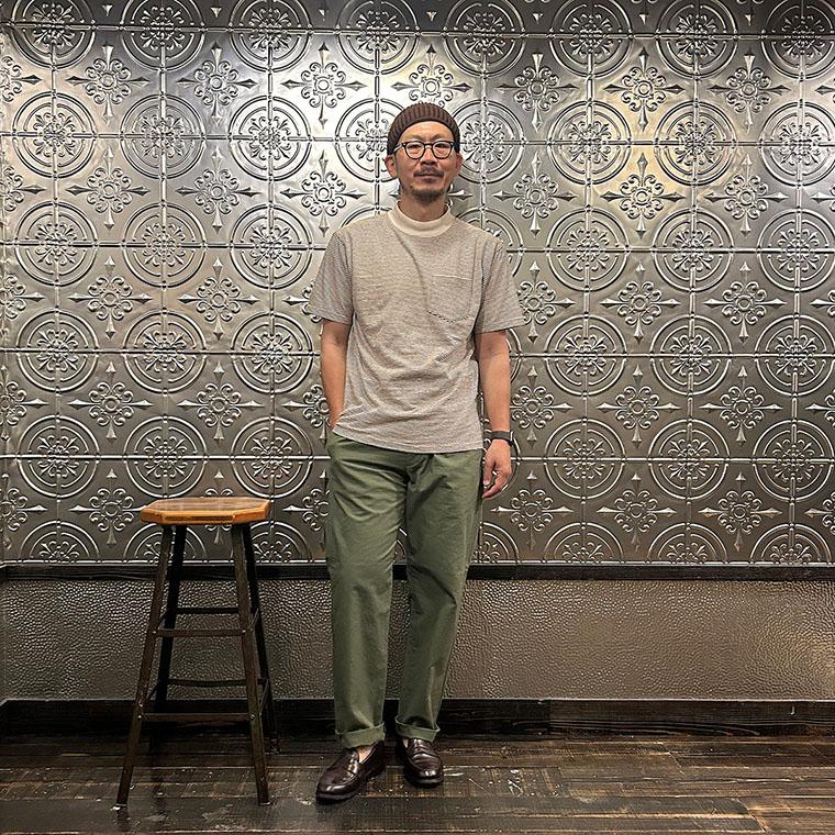 【対象ボーダーTシャツ2枚購入でノベルティプレゼント】FELCO フェルコ  モックネック ナローストライプ Tシャツ 日本製 | FELCO | 08