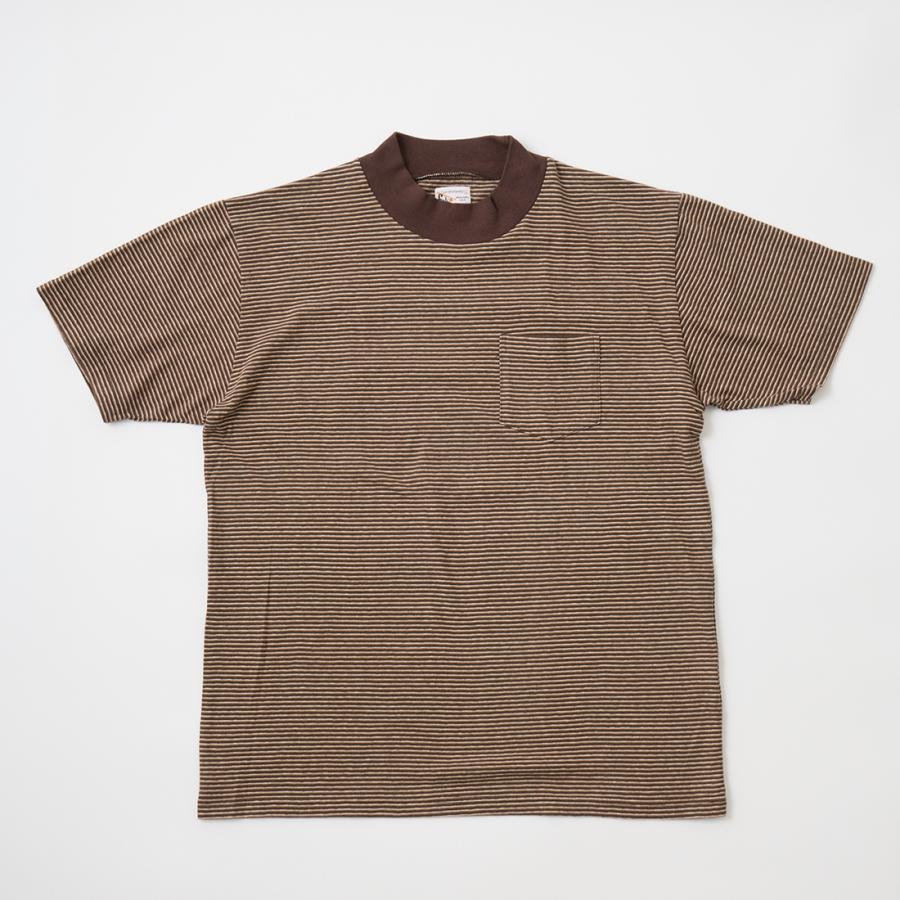 【対象ボーダーTシャツ2枚購入でノベルティプレゼント】FELCO フェルコ  モックネック ナローストライプ Tシャツ 日本製 | FELCO
