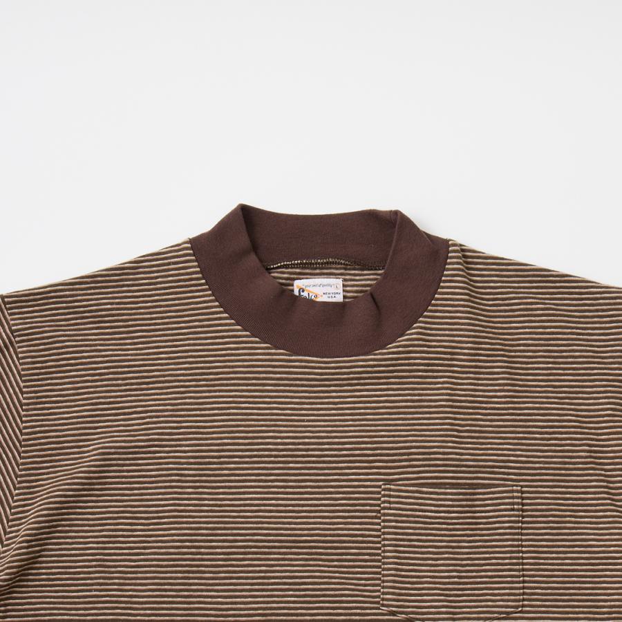 【対象ボーダーTシャツ2枚購入でノベルティプレゼント】FELCO フェルコ  モックネック ナローストライプ Tシャツ 日本製 | FELCO | 01