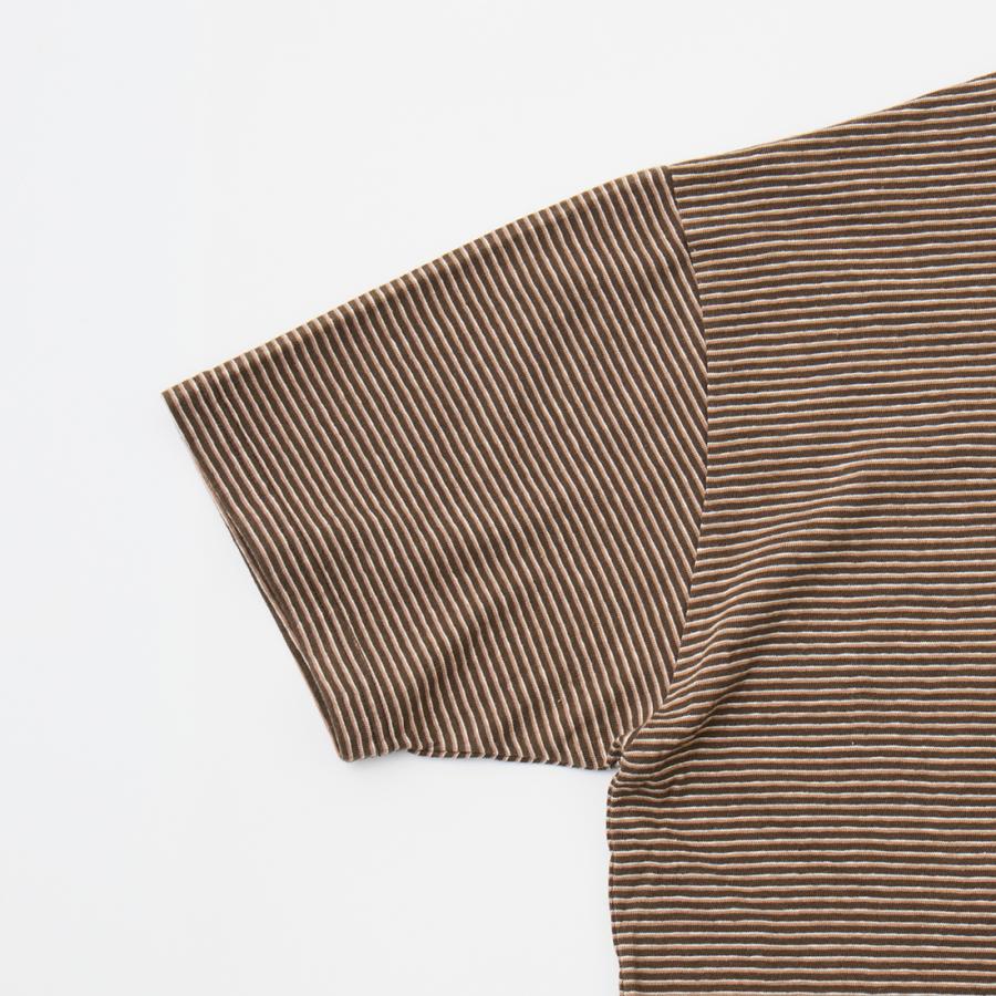 【対象ボーダーTシャツ2枚購入でノベルティプレゼント】FELCO フェルコ  モックネック ナローストライプ Tシャツ 日本製 | FELCO | 03