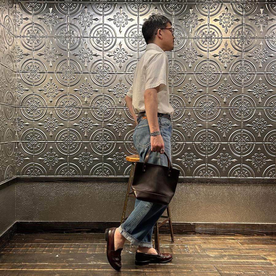 LEATHER ヘリテイジレザー Explorer別注 レザー 【ジャンルソー】 ミニトートバッグ アメリカ製