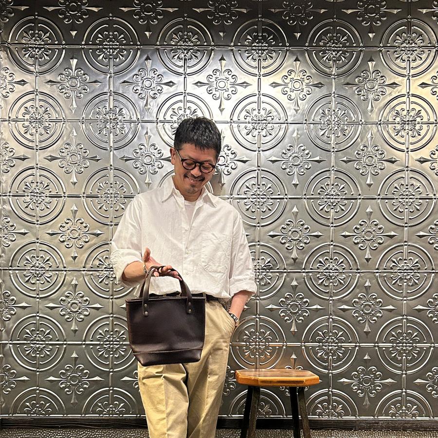 LEATHER ヘリテイジレザー Explorer別注 レザー 【ジャンルソー】 ミニトートバッグ アメリカ製